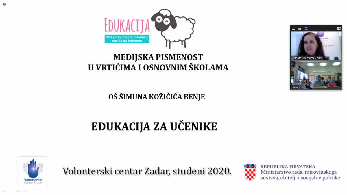 Predavanja o prevenciji elektroničkog nasilja za učenike OŠ Šimuna Kožičića Benje