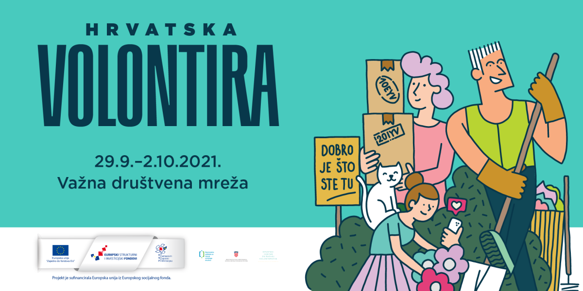 Obavijest organizatorima volontiranja - Otvorene prijave volonterskih aktivnosti za nacionalnu manifestaciju "Hrvatska volontira" 2021.