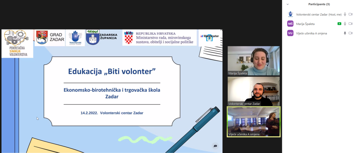 Održane dvije edukacije za Vijeće učenika Ekonomsko-birotehničke i trgovačke škole Zadar
