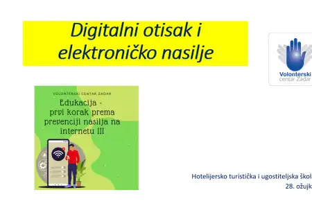 Održana edukacija "Digitalni otisak i elektroničko nasilje" za učenike HTUŠ Zadar