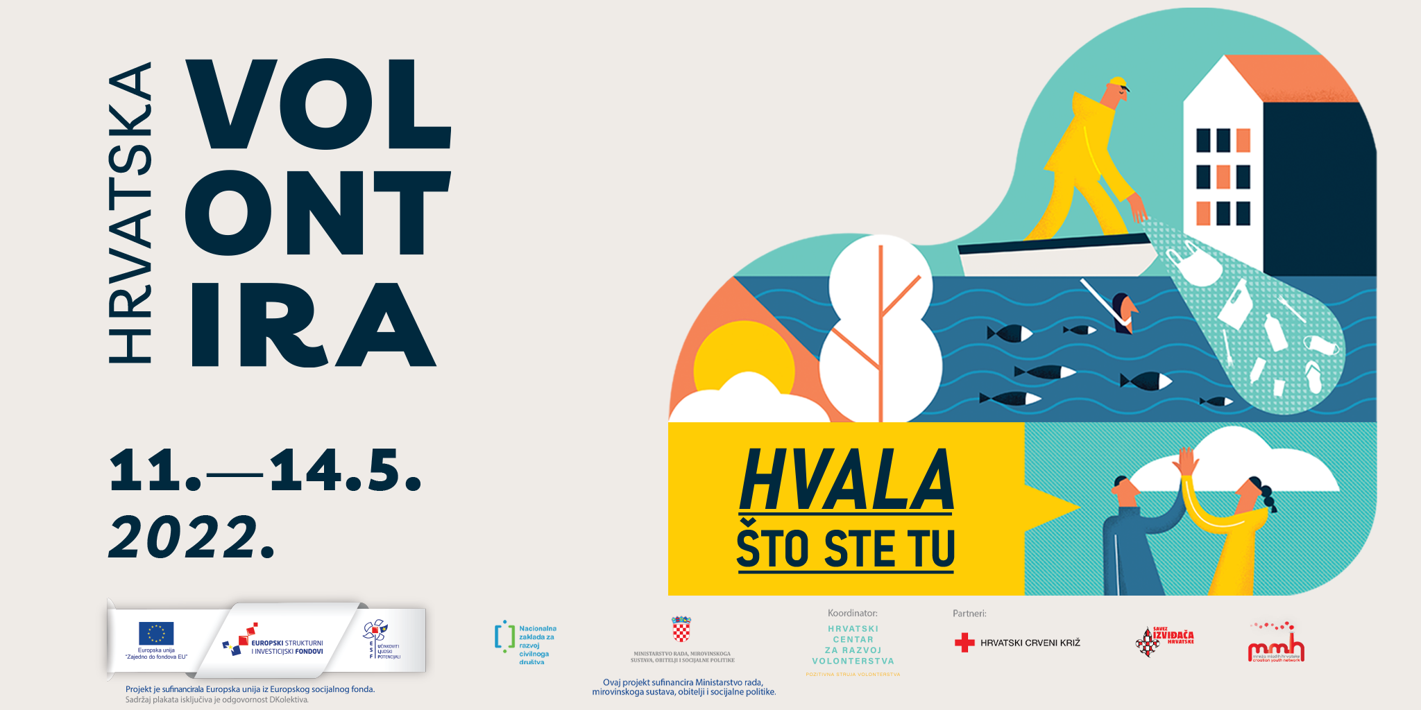 Poziv organizatorima volontiranja na prijavu volonterskih aktivnosti u sklopu kampanje "Hrvatska volontira" 2022.