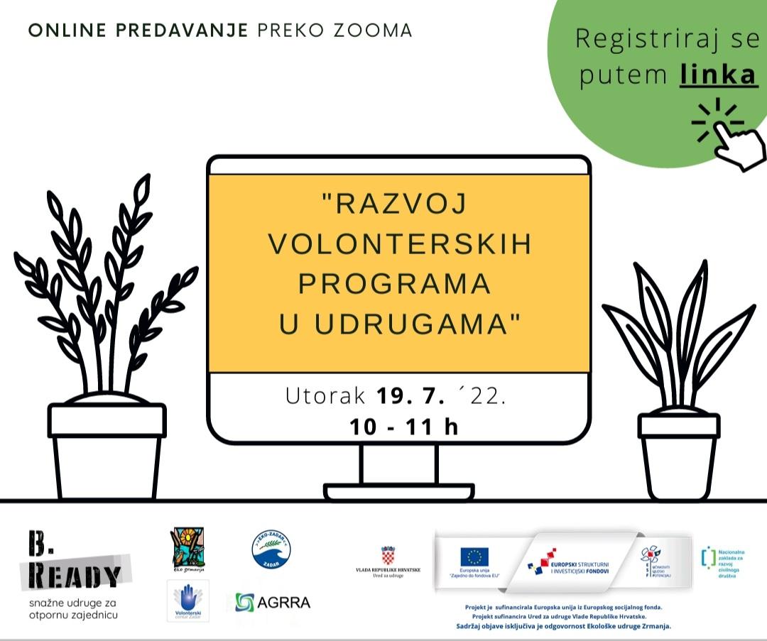 Poziv na edukaciju "Razvoj volonterskih programa u udrugama"
