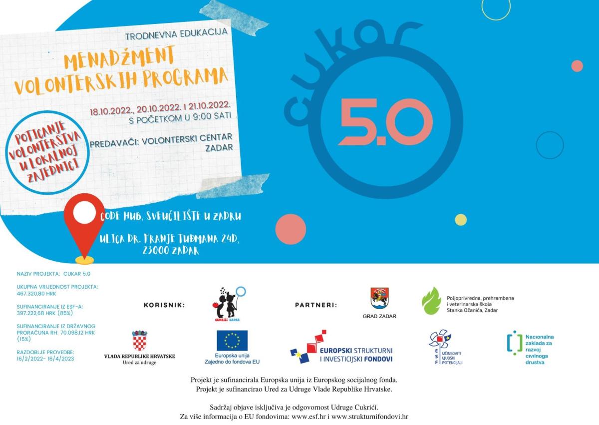 Poziv na edukaciju 'Menadžment volonterskih programa'