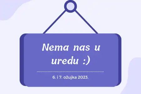 Obavijest o radnom vremenu