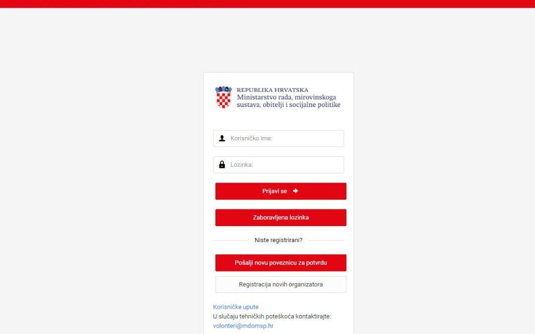 Obavijest za organizatore volontiranja - podnošenje izvješća o organiziranom volontiranju u 2024. godini