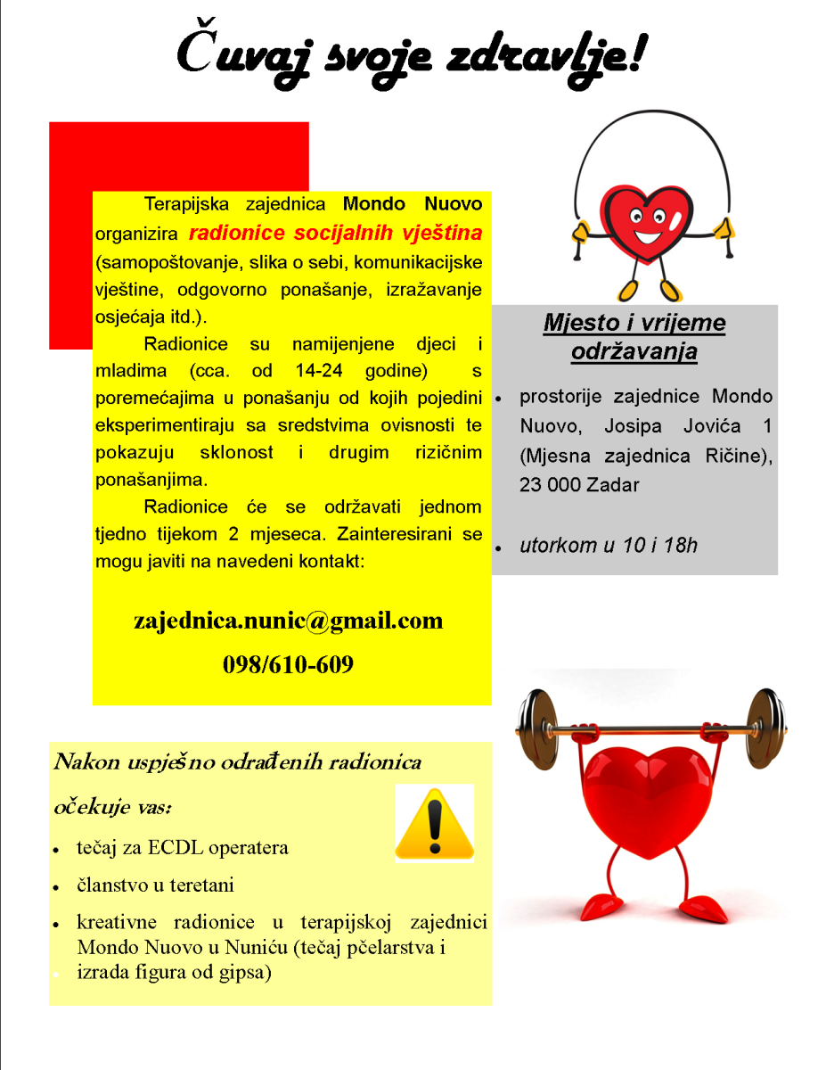 Poziv na radionice socijalnih vještina za mlade do 24. godine
