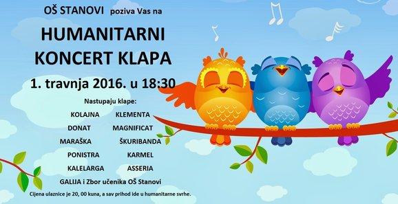 Osnovna Škola Stanovi organizira humanitarni koncert klapa