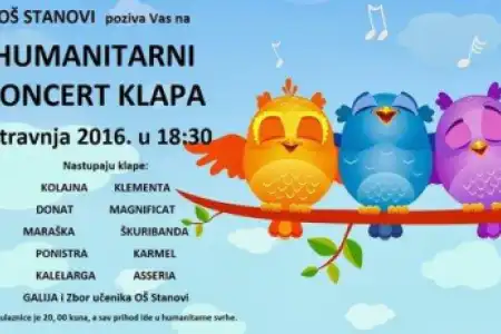 Osnovna Škola Stanovi organizira humanitarni koncert klapa