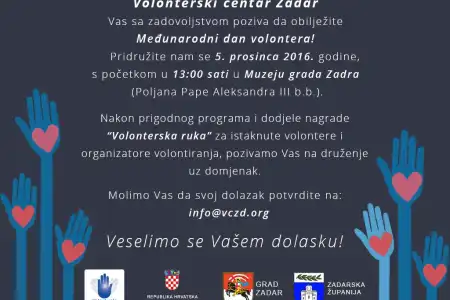 Pozivamo Vas na obilježavanje  Međunarodnog dana volontera