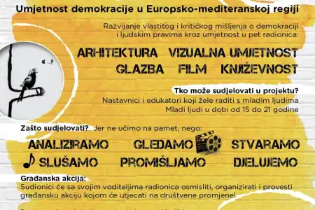 Poziv mladima za sudjelovanje u projektu "Umjetnost demokracije u Euro-mediteranskoj regiji"