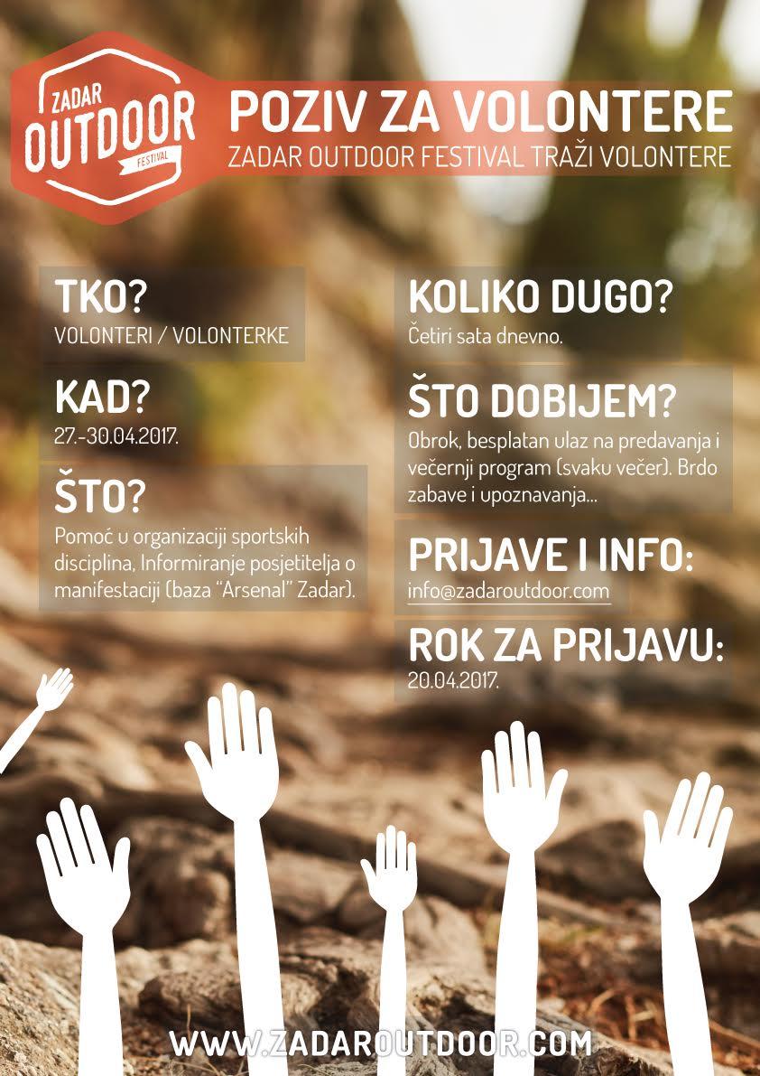 Zadar Outdoor Festival vas poziva na volontiranje