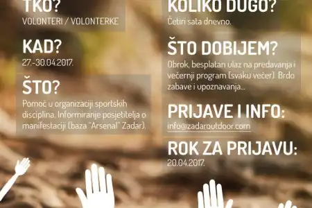 Zadar Outdoor Festival vas poziva na volontiranje