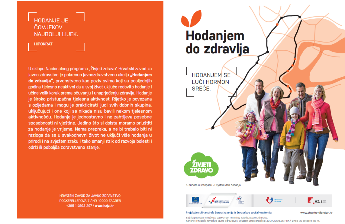 Javnozdravstvena akcija projekta “Živjeti zdravo” „Hodanjem do zdravlja“ i „Volonteri u parku“u Zadarskoj županiji