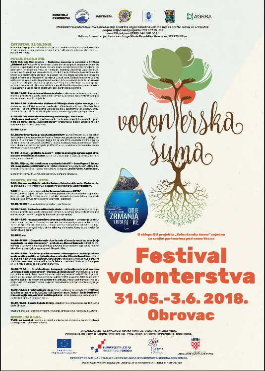 Poziv za sudjelovanje na Festivalu volonterstva u sklopu projekta „Volonterska šuma“