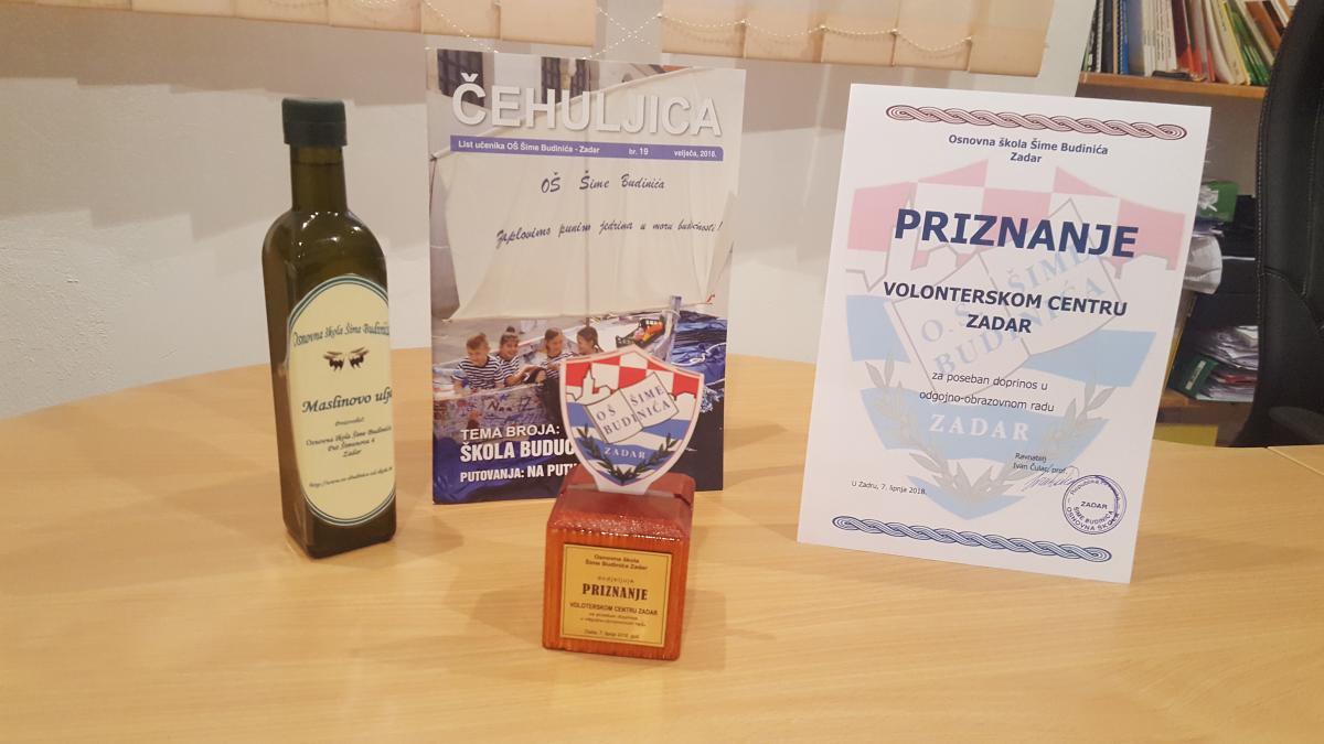 OŠ Šime Budinića nagradila Volonterski centar Zadar
