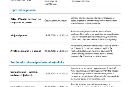 Najava rujanskih aktivnosti u CISOK-u