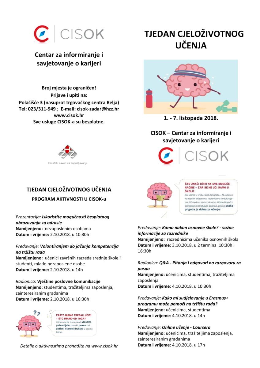 Najava aktivnosti CISOK-a u 12. Tjednu cjeloživotnog učenja
