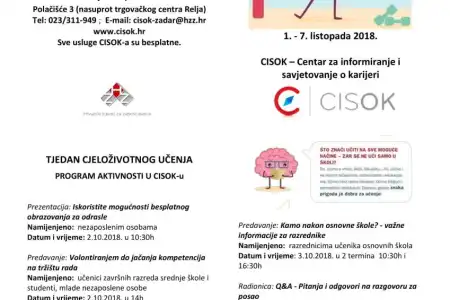 Najava aktivnosti CISOK-a u 12. Tjednu cjeloživotnog učenja
