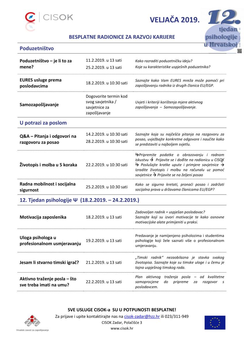Najava aktivnosti u CISOK-u