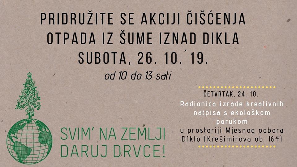 Poziv volonterima na akciju čišćenja otpada iz šume iznad Dikla