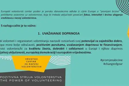 Put ka oporavku: promjena brzine u području volonterstva
